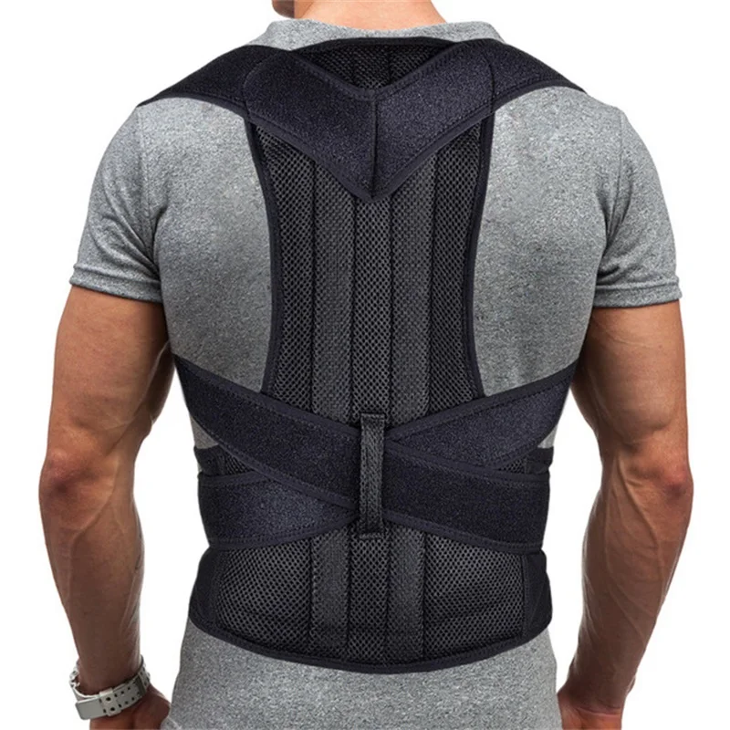 

Adjustable Black Back Posture Corrector Shoulder Lumbar Spine Brace Support Belt Health Care for Men Women Unisex