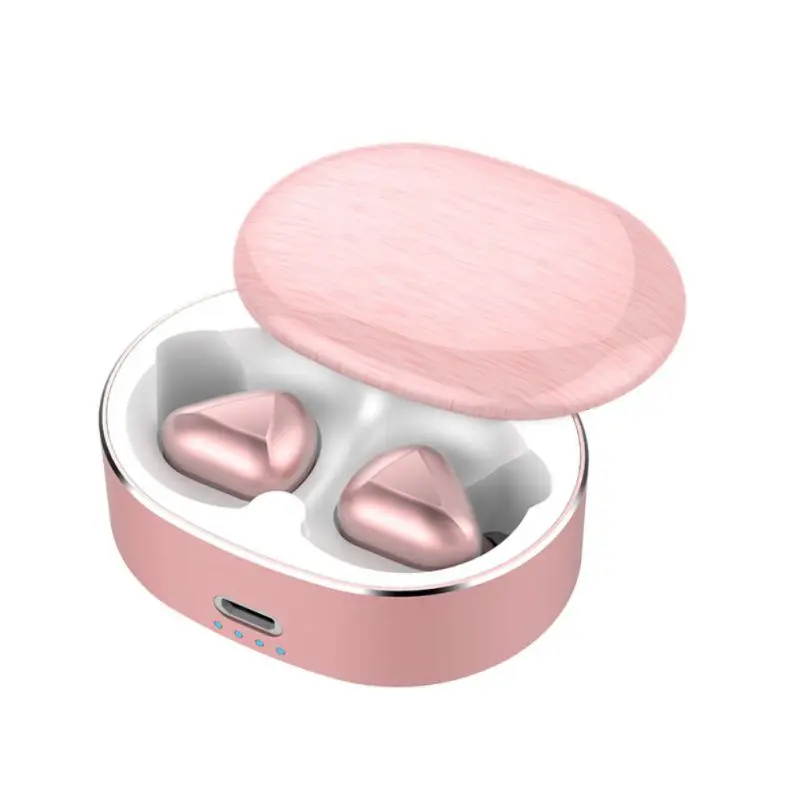 NewarrivalTWS 5,0 Беспроводной наушники Bluetooth Шум отменяя наушники с микрофоном для мобильного телефона спортивный динамик Micro - Цвет: Rose gold