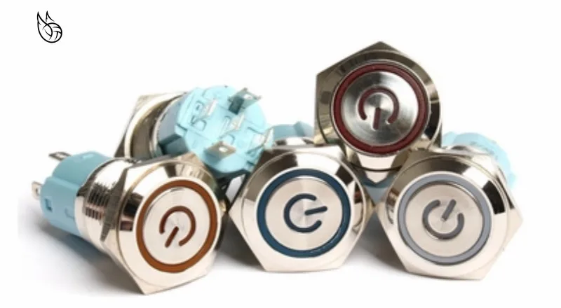 

5V 12V 24V 220V Latching push button switch locked 16mm flat head fixed& self-reset Push Button waterproof LED metal switch