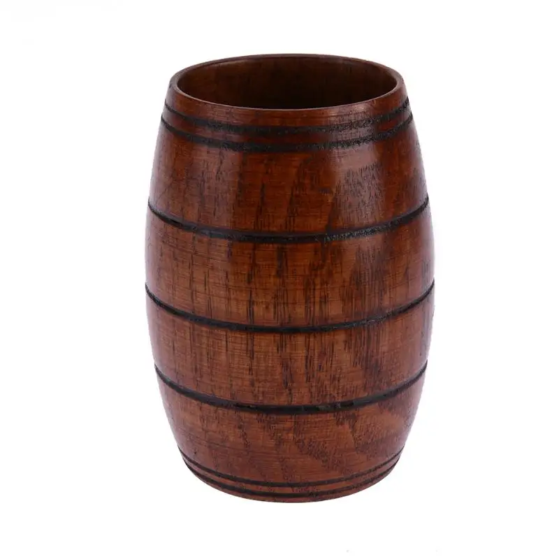 

Eco-Friendly Wooden Cup Big Belly Beer Cup Carved Classic Three-line Classical Wooden Cup Drinkware Kitchen Bar Accessories