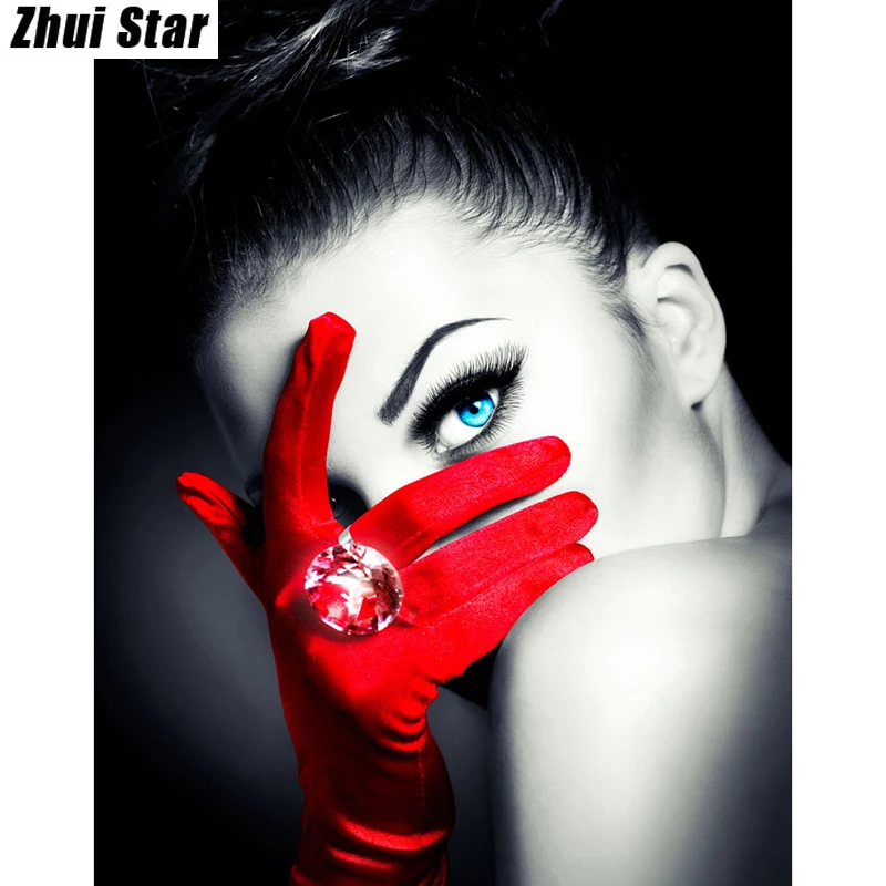 

Zhui Star Diamond Painting Full Square Diamond "Gem woman" 3D Embroidery Cross Stitch Rhinestone 5D DIY Painting wallpaper Decor