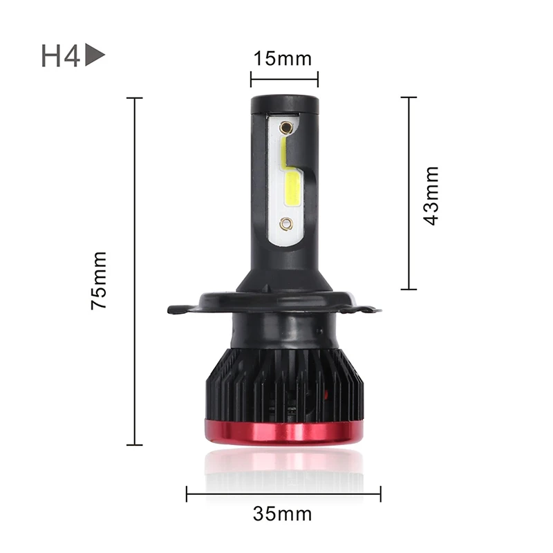 

100W Headlights 2pcs H4 9003 High Low Beam 20000 Lumens DC 9-32V White Aluminum Accessories Car Bulb