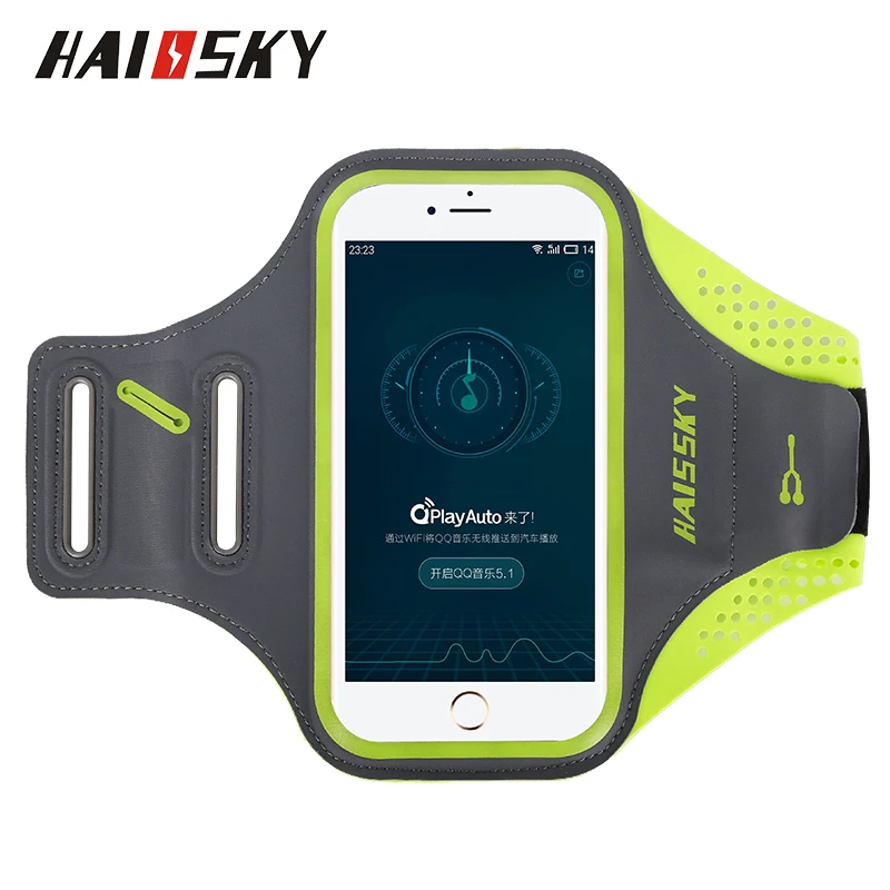 HAISSKY спортивный нарукавный чехол для телефона iPhone XS 11 Pro Max 6 7 8 Plus для бега Brassard повязка на руку для samsung S10 S9 S8 Plus Xiaomi - Цвет: HSK65 Green