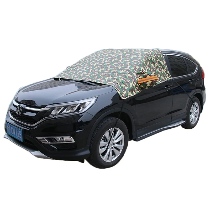 Outdoor Camouflage Front Car Cover Prevent Snow Ice Sun Shade Dust