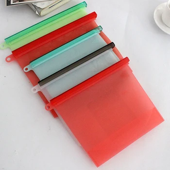 

Reusable Silicone Food Preservation Bag Airtight Zip Seal Storage Container Bag Food Storage Bag for Freeze Steam Microwave