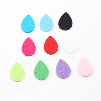 

100pcs/lot Colorful 20*30MM Teardrop Essential Oils Diffuser Locket Pendant Necklace Felt Refill Pads for Aroma Purfume Locket