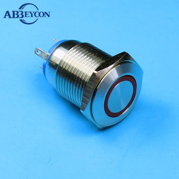 

Free Shipping 16Mm 5V Red Led Light Angel Eye Ring Lamp Metal Shell Momentary 1No 4 Pin Terminal Waterproof Push Button Switch