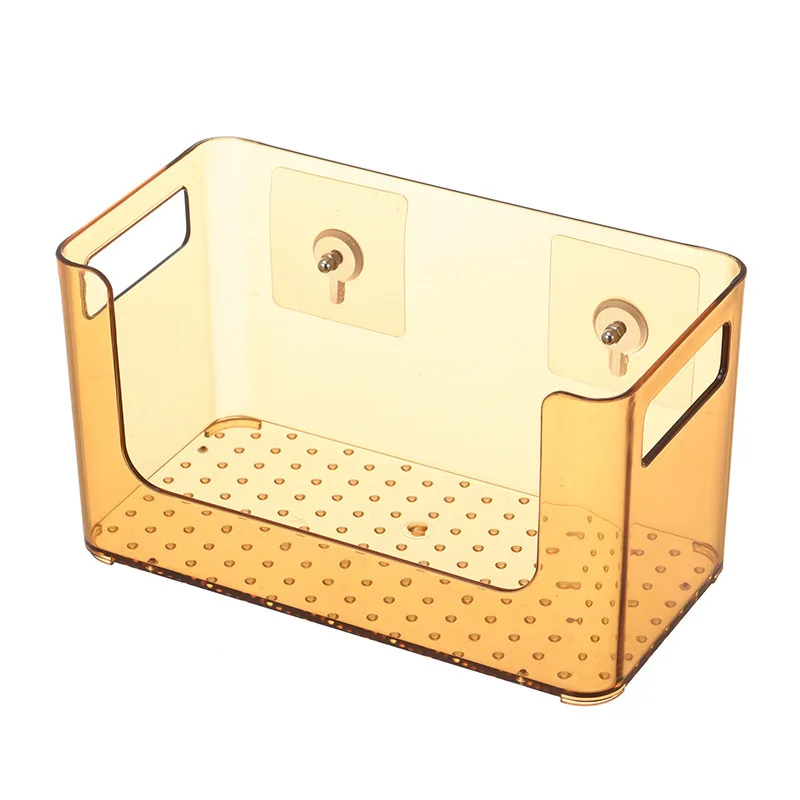 Настенный Прозрачный органайзер для косметики, коробка для хранения маски для лица, полка для хранения в ванной, настольный пластиковый органайзер для макияжа, держатель - Цвет: gold