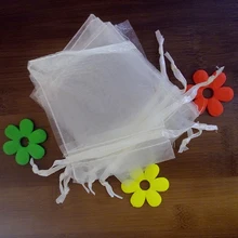 2000 шт 25*35 см белая подарочная Сумка из органзы стенд для ювелирных украшений сумки Сумка на шнурке для браслетов/ожерелье/Вшитая мини-сумка из пряжи