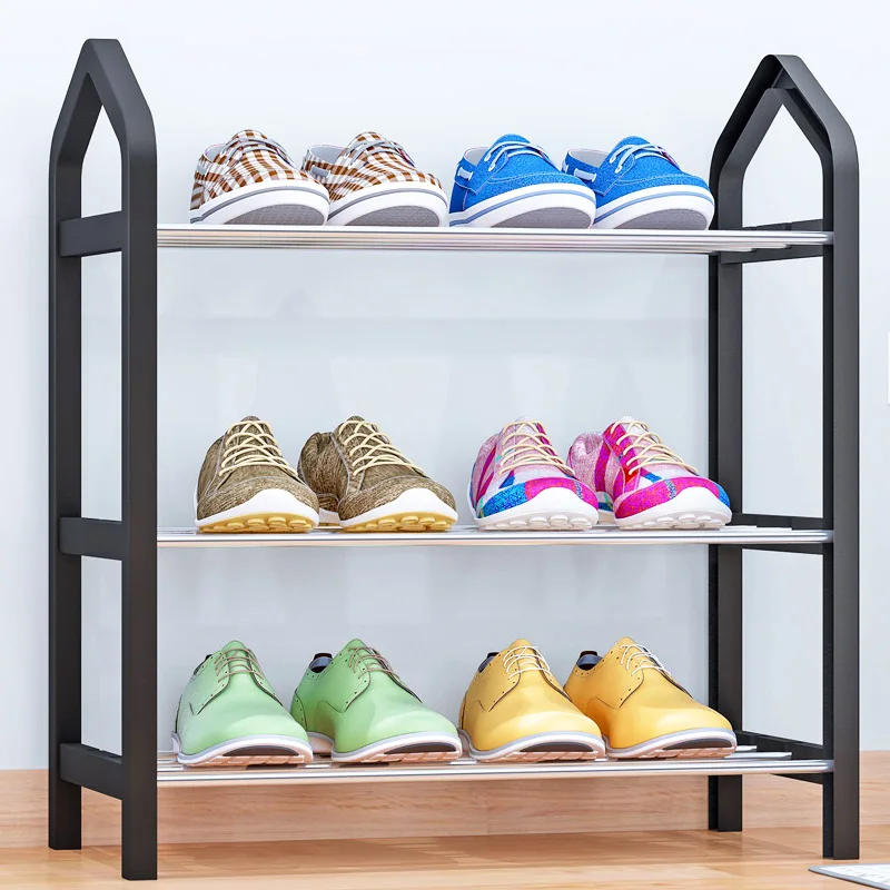 

Simple Shoe rack Steel Pipe Plastic 3 Tier Shoe Rack Shelf Easy Assembled Light Storage Organizer Stand Holder Space Saving