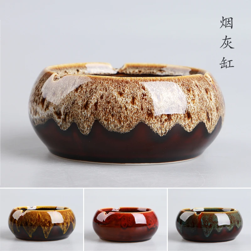 

NEWYEARNEW 6 colors Retro Ashtray Creative flower Ceramic Ashtray Car Ornament Home Furnishing Decoration Valentine Gifts