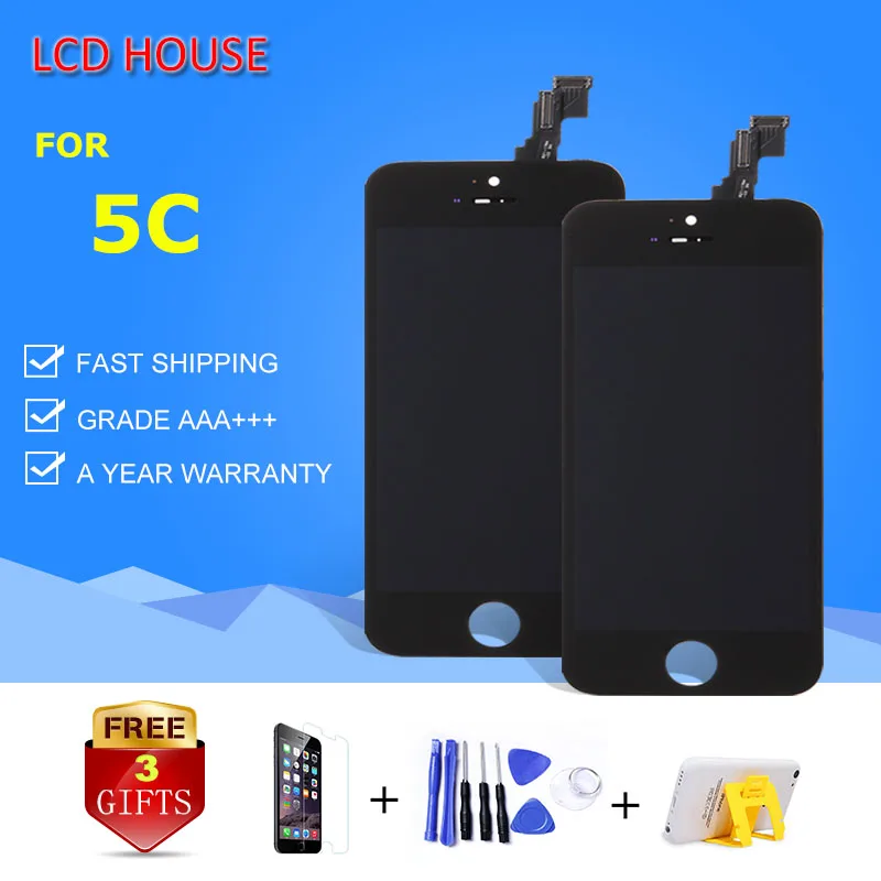 Black Display For IPhone 5C LCD Screen With Touch Digitizer Full Replacement Grade AAA LCD Warranty