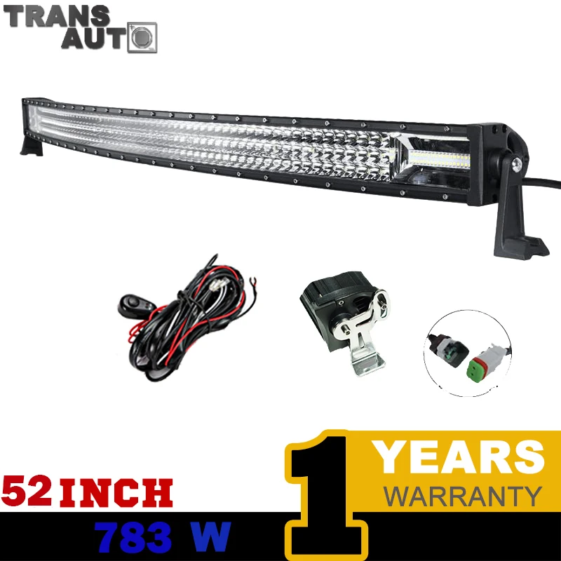 

52" 783W LEDCurved Offroad Driving Led Light Bar ComboTri-Row12v 24v for Jeep 4WD 4x4 Pickup Truck SUV Car RV Work Driving Lamp