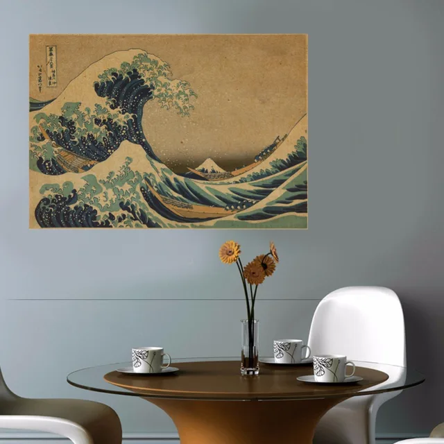 Kreative Retro Kraftpapier Poster Wandaufkleber Japan Kanagawa Surf ... Kreative Retro Kraftpapier Poster Wandaufkleber Japan Kanagawa Surf ...