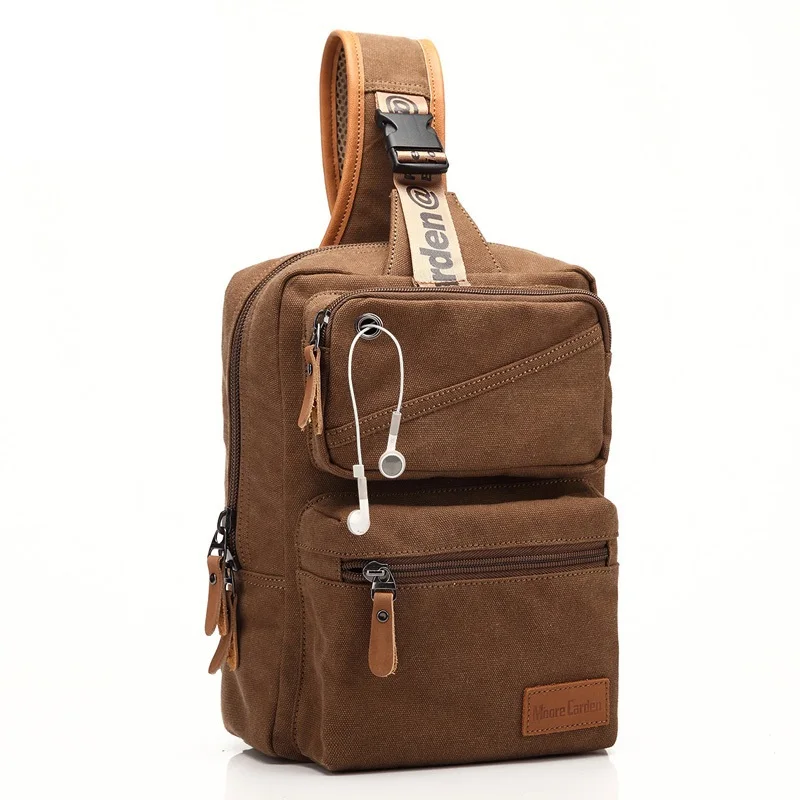 

New Backpack Men Europe Design Student Men's Travel Rugzak Bag Canvas Backpack Women Chest One Shoulder Cross Body Bags Bolsos