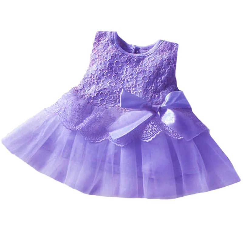 Новинка, дешевая распродажа, кружевное платье с цветочным узором для новорожденных девочек 1 год, платье для дня рождения и свадьбы платье принцессы для рождественского крещения для маленьких девочек - Цвет: Purple