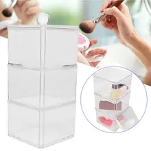 3 слоя прозрачный акриловый ватные тампоны для макияжа хлопок органайзер для косметики коробка ватные тампоны, кейс для хранения