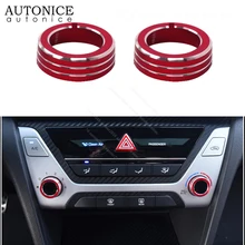 fit for HYUNDAI Elantra- RED Aluminum Alloy Air-Condition Button trim