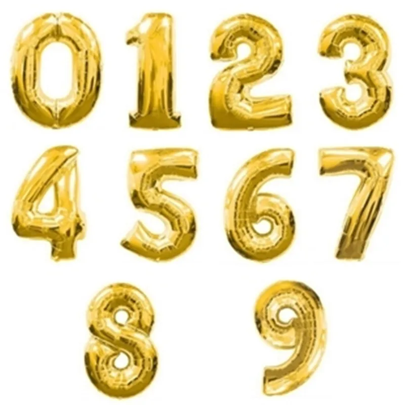 

20pcs/lot 40 inch Party decoration favor toys inflatable gold silver number foil balloon for slae party supplies
