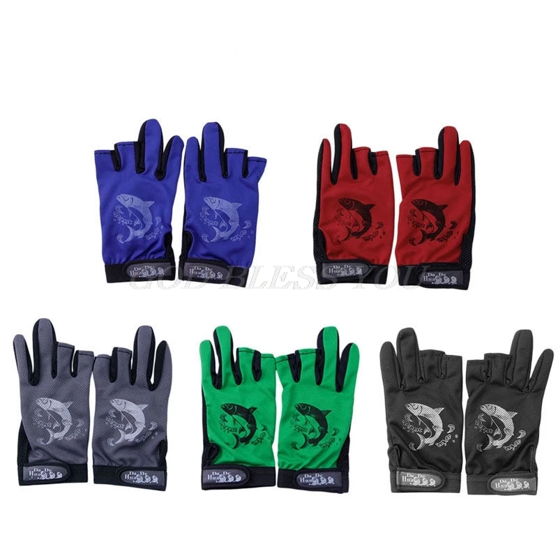 

1Pair Waterproof 3 Cut Finger Anti-slip Non-Slip Fishing Rod Gloves Outdoor Sport Fishing Accessories