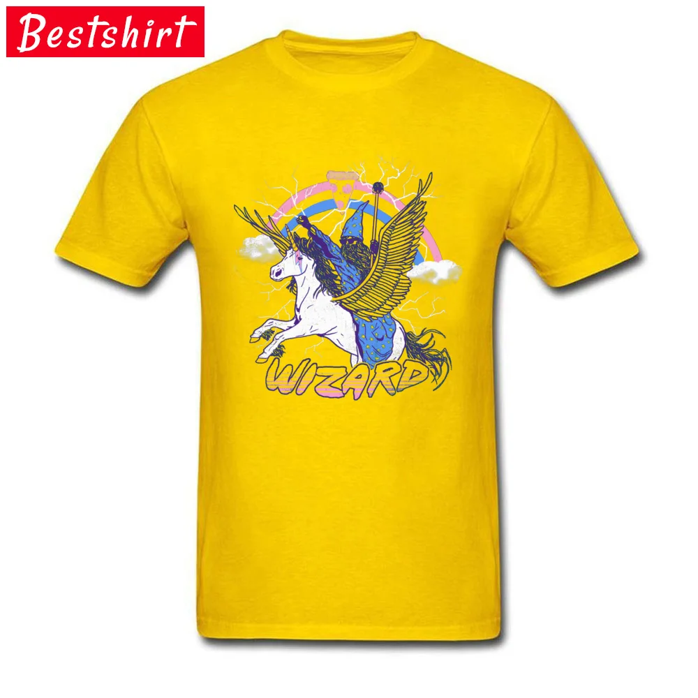 Pizza Wizard -2680 Group Summer/Fall All Cotton O Neck Young Tops & Tees Casual Top T-shirts High Quality Short Sleeve T-Shirt Pizza Wizard -2680 yellow