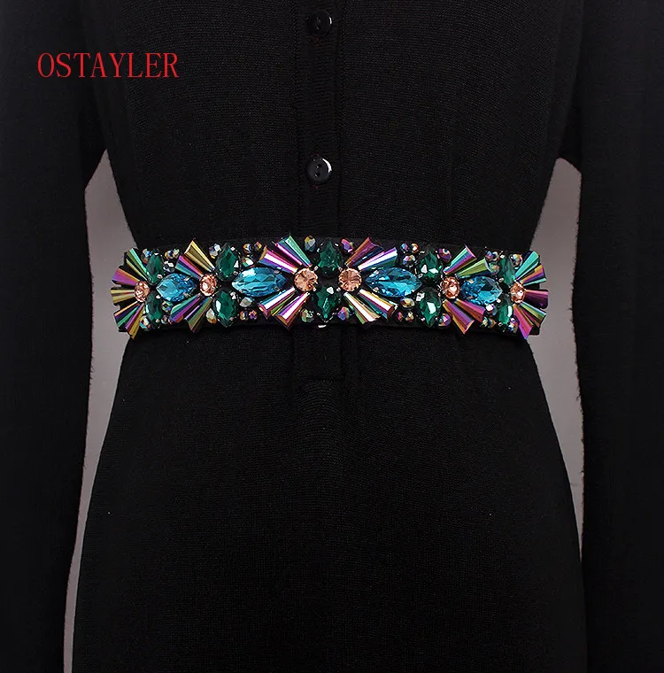 

New Design Colorful Rhinestone Crystal Flower Bead Waist Belts Women Waist Belt Accessories Ladie Corset Strap Waistband