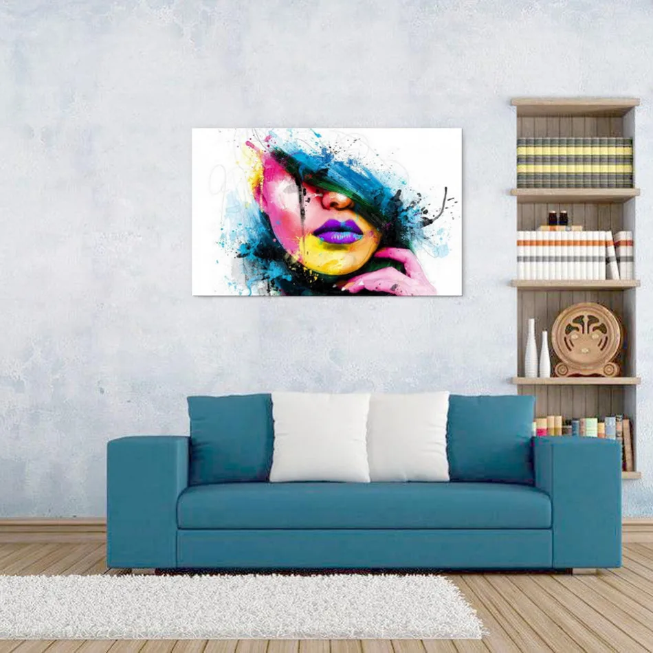 Fashion-60x80cm-Large-Wall-Art-Canvas-Painting-Modern-Sexy-Women-Face-Picture-Abstract-Figures-Oil-Painting