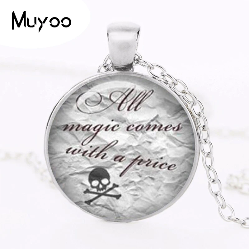 

once upon a time jewelry all magic comes with a price necklace Rumpelstiltskin captain hook Glass Cabochon Necklace HZ1