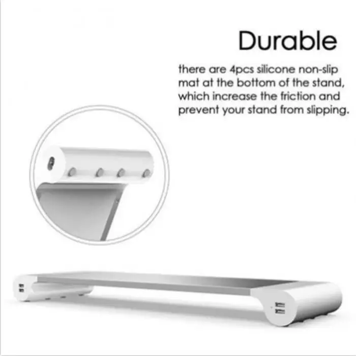 Aluminium Alloy Base Holder Smart 4 USB Port Charger Stand for PC Desktop Laptop