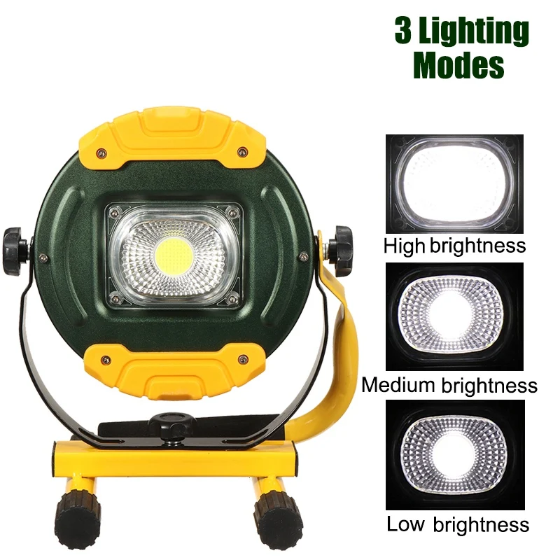 

USB COB LED Floodlight 30W Rechargeable LED Flood Spot Light Portable Outdoor Camping Lights Emergency Lamp