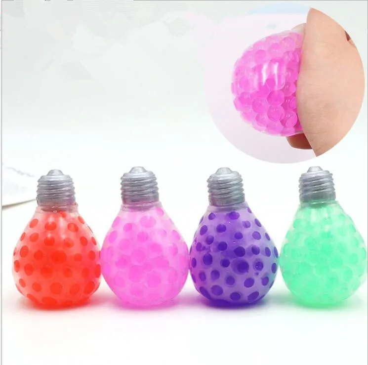 

1PCS Release Pressure 6cm Stress Light Bulb Ball Novelty Squeeze Hand Wrist Exercise Stop Stress for Children Adult Rubber Ball