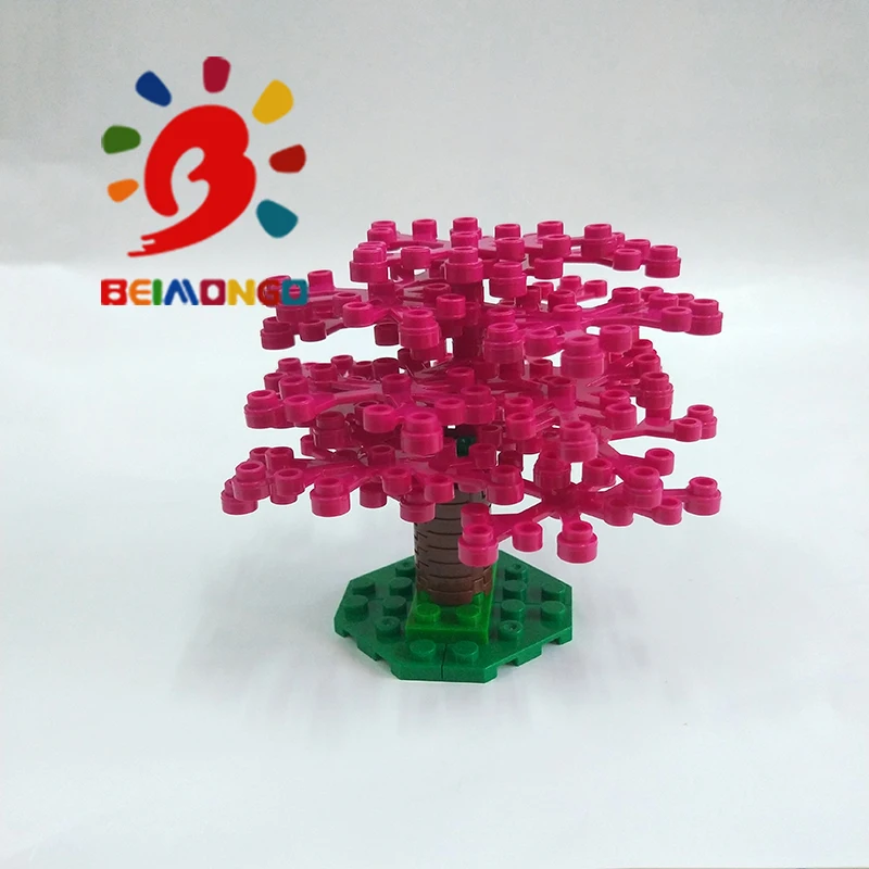 Бесплатная доставка! BEIMONGO строительные блоки MOC красочные дерево садовое