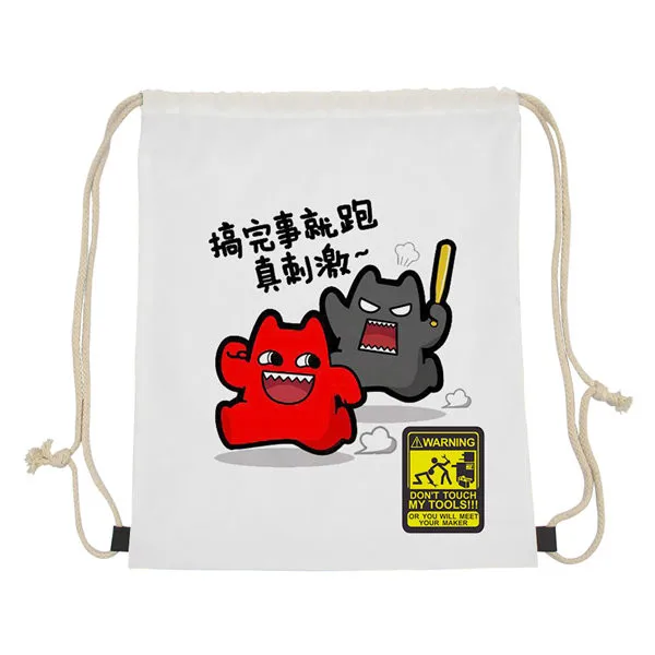as picture THIKIN/крутая черная маленькая сумка на шнурке с принтом «Don't Touch My Bag», сумки для хранения, повседневный рюкзак для мальчиков, сумка для хранения Mochila - Цвет: as picture