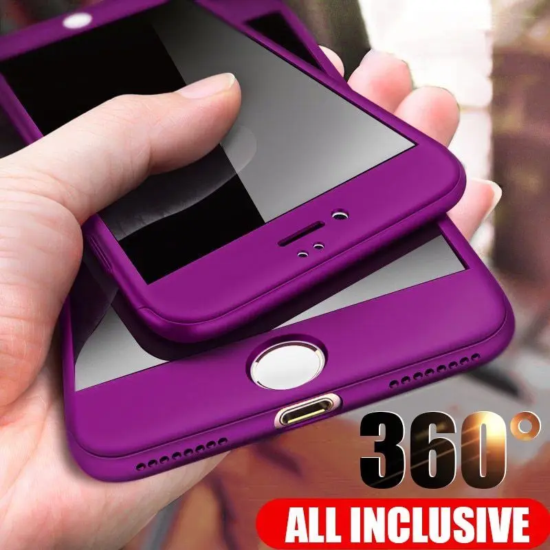 360 полный защитный чехол для телефона s для iPhone 7 8 Plus 6 6s Plus 5 5S SE X 10 чехол Fundas для iPhone X XR XS Max чехол со стеклом