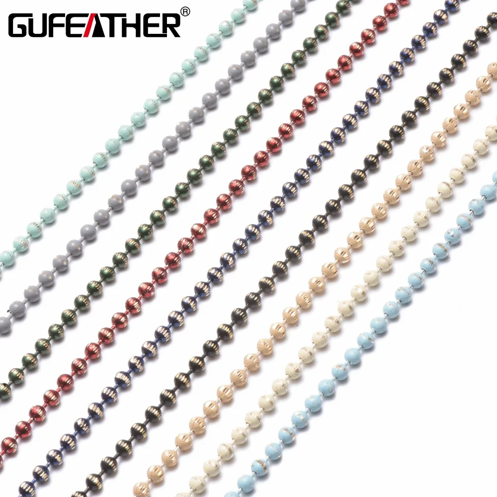 

GUFEATHER C30,DIY Bead Chain,Bracelet Anklet Necklace,Accessories Material,Bead Size 3.2mm,Chain Length 2m