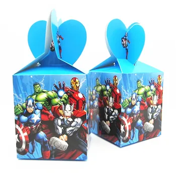 

12pcs/lot Avengers/Superhero Candy Box Kids Favor Birthday Gift Boxes Party Decor Supply Party Decorations Supplies Adult