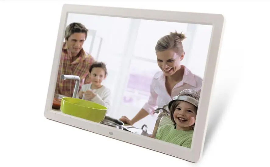 17" Digital Photo Frame Electronic Picture Frame 1440*900 1080P Alarm Clock MP3 MP4 Remote Control - Цвет: Белый