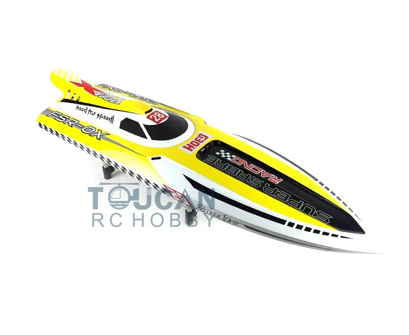 G30H KIT 54" Well Painted Fiber Glass RC Boat Hull Only for Advanced Player Yellow TH02682 2
