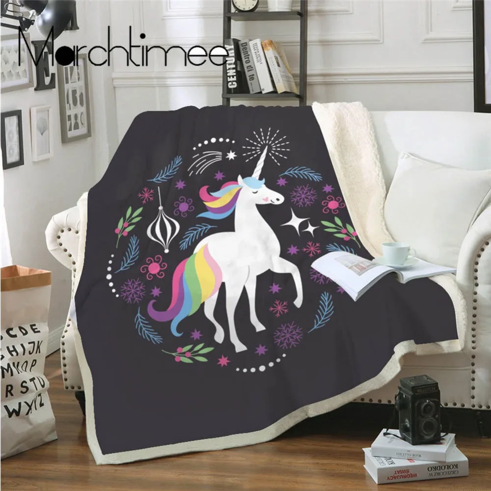 قوس قزح منام الحصان الفانيلا بطانية المحمولة مكتب السفر المرجان الصوف بطانية قماش طفل الكبار أريكة تتحول لسرير يلقي ملاءة طرية