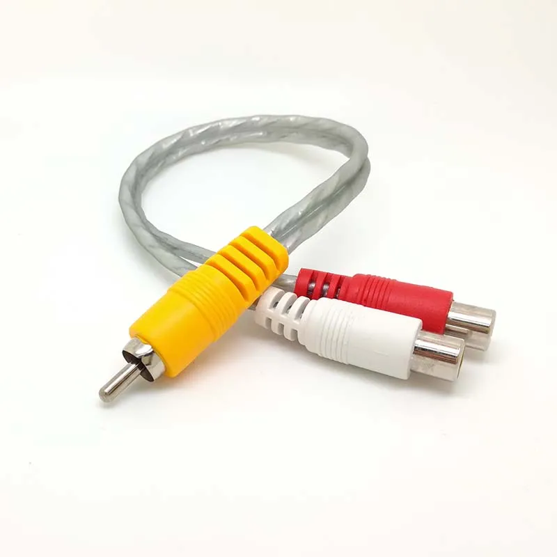 10 قطعة 1 RCA الذكور أحادية إلى 2 RCA الإناث ستيريو مقسم صوت A/V Y سلك توصيل للكابل
