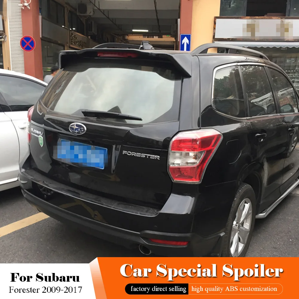 For Subaru Forester Black Spoiler 2009 to 2017 ABS Plastic Unpainted Primer Color Tail Trunk Wing Rear Roof Car Styling | Автомобили и