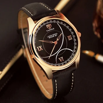

Fashion Top Luxury Brand YAZOLE Watches Men Leather Strap Quartz-watch Ultra Thin Dial Clock man relogio masculino