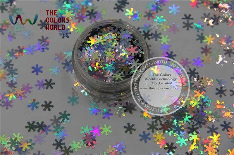 Forma do Floco de Neve Spangles para a Arte do Unha e Suprimentos Laser Holográfico Prata Brilho Paillette 6.0mm Tamanho Diy Tca100 Cor 5 Cheap Brilho p unha