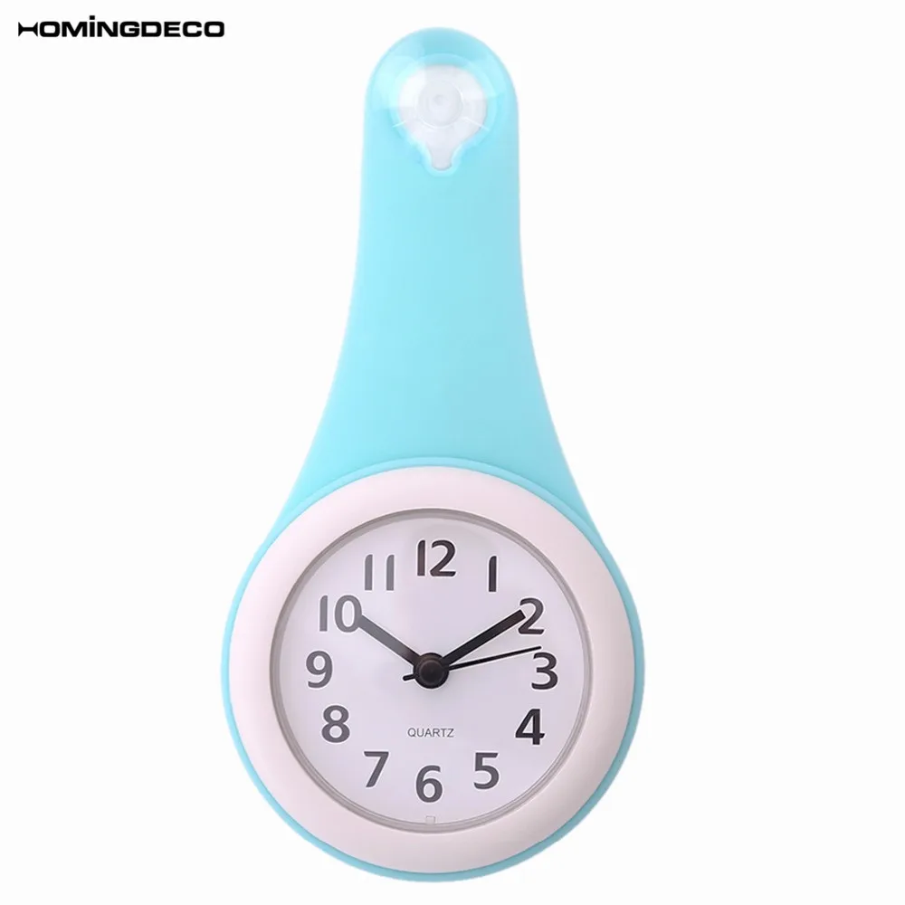 Homingdeco kitchen Bathroom Wall Clock Waterproof Silent multifunction Creative Shower Wall