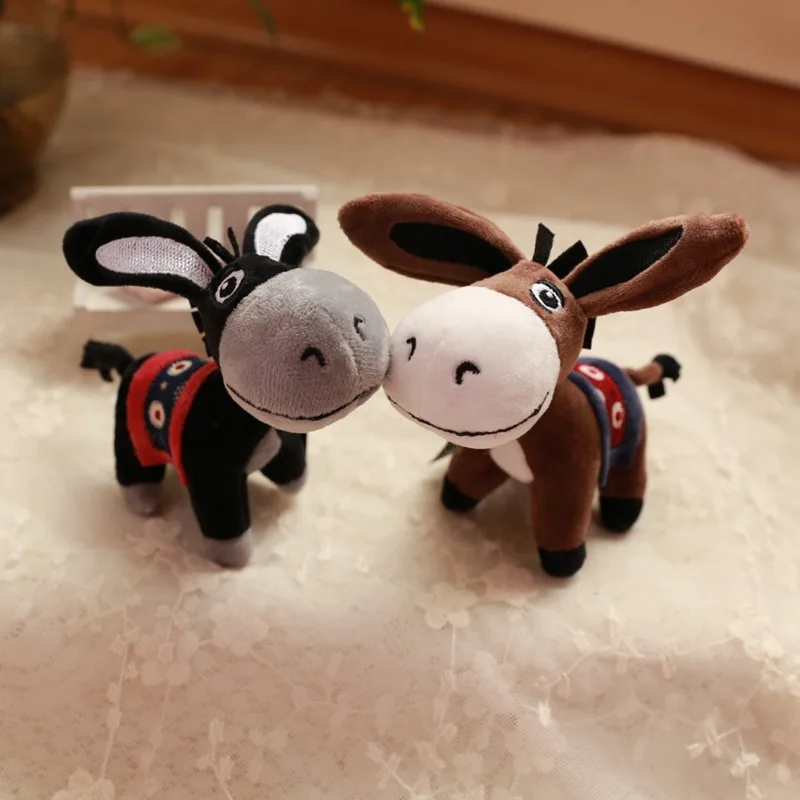

Fancy&Fantasy Cute Animall Key Chain Plush Donkey Car Keychains Bag Charms Plush Toy Bag Keys Women Accessories Sleutelhanger