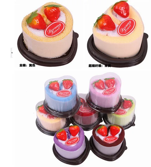 

EMS 100 pieces Wedding Party Birthday Heart Shaped strawberry Towels baby shower favors Christmas Valentine's gift 20*20 cm