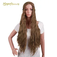 MapofBeauty 80 см длинные кудрявые парики ролевые королевские Серсея Ланнистер коричневый Косплей поддельные шиньоны термостойкие синтетические волосы