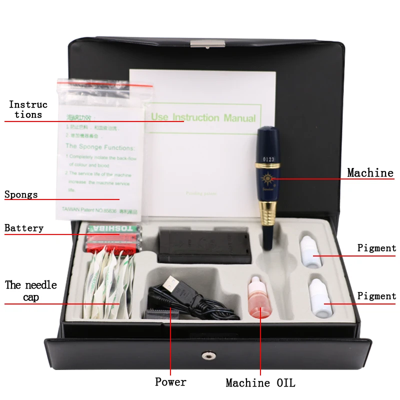 1 комплект США biotouch sunshine тату машина Комплект Перманентный макияж машина комплект для брови и губы с татуировкой пистолет