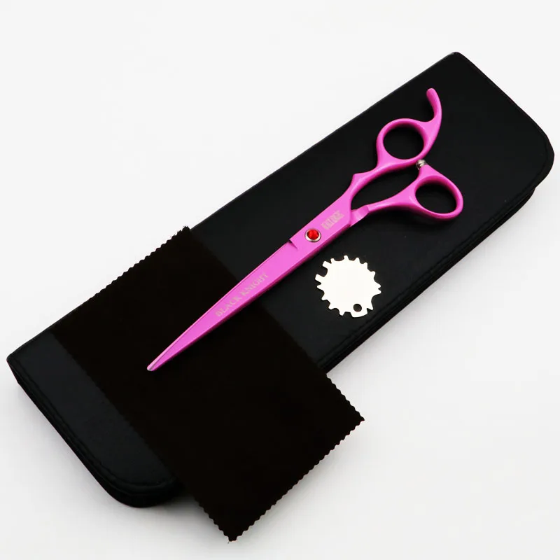 Черные рыцарские профессиональные 7 дюймов ножницы для волос Парикмахерские ножницы для стрижки домашних животных Розовый Стиль