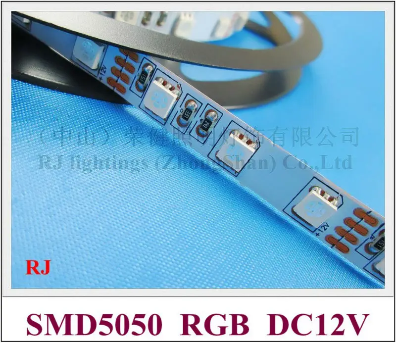 

RGB led strip non-waterproof IP20 SMD 5050 RGB LED strip light flexible strip soft strip DC12V SMD5050 60 led 14.4W IP20 CE